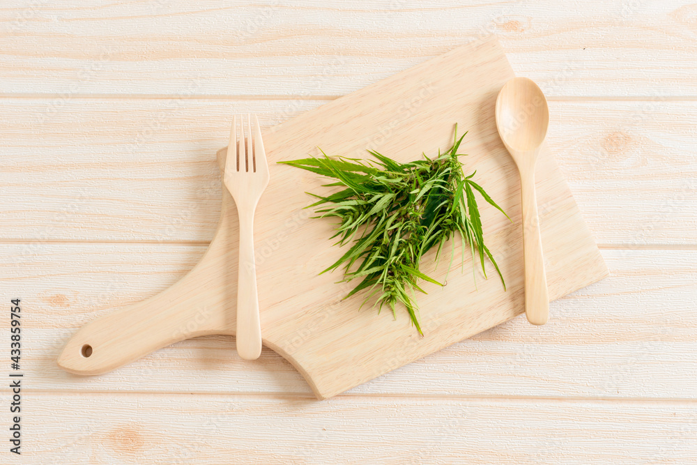 Marijuana on the cutting board Marijuana on the cutting board