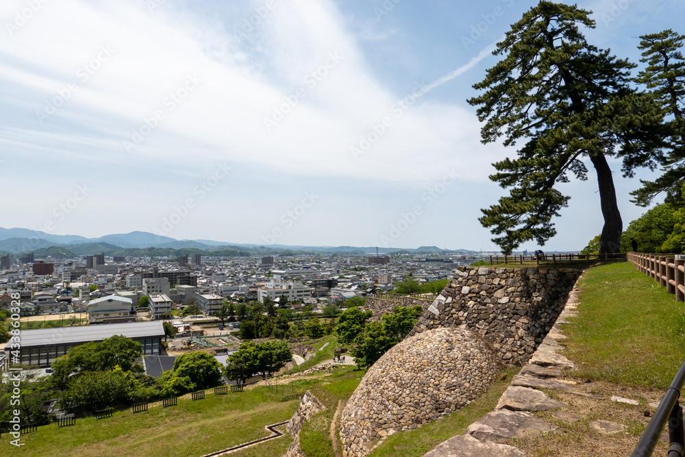 鳥取城の天球丸跡からの景色
