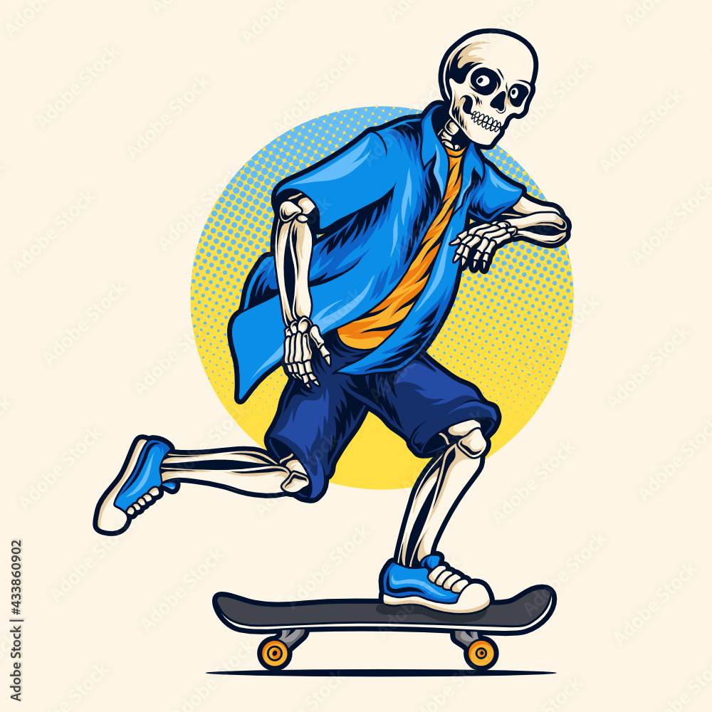 Obraz premium Skateboard skull