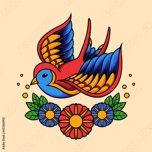 Swallow bird tattoo