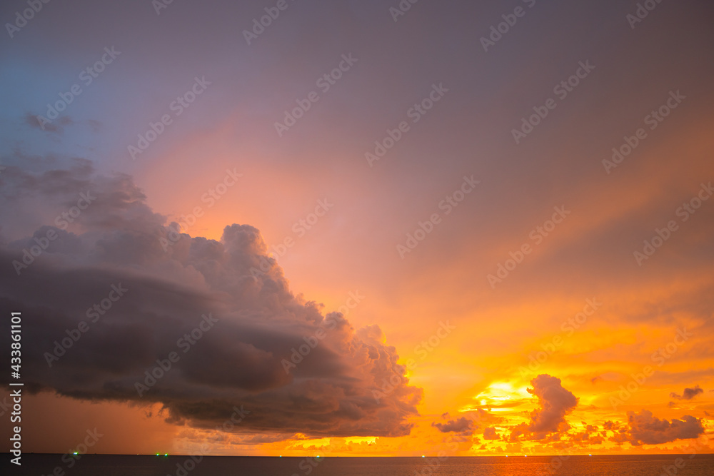 sweet purple sunset landscape Amazing light of nature cloudscape sky..clouds moving in the beautiful sky at sunset..Nature image High quality footage in nature and travel concept.