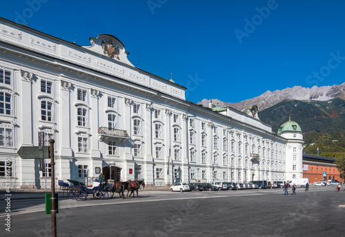 Innsbruck, Austria, October 2018 - side view of the Hofburg Palace at Innsbruck