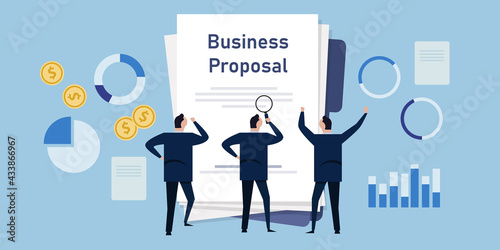business proposal team propose company plan analyze professional financial analysis photo