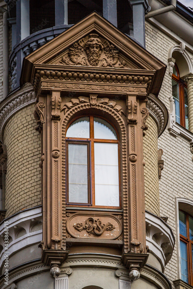 beautiful bas-reliefs adorn the walls of buildings in the city of Kazan in the capital of the Republic of Tatarstan