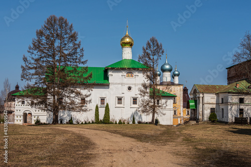 Ancient walls and temples of the Borisoglebsky Monastery, located in the Yaroslavl region of Russia. photo