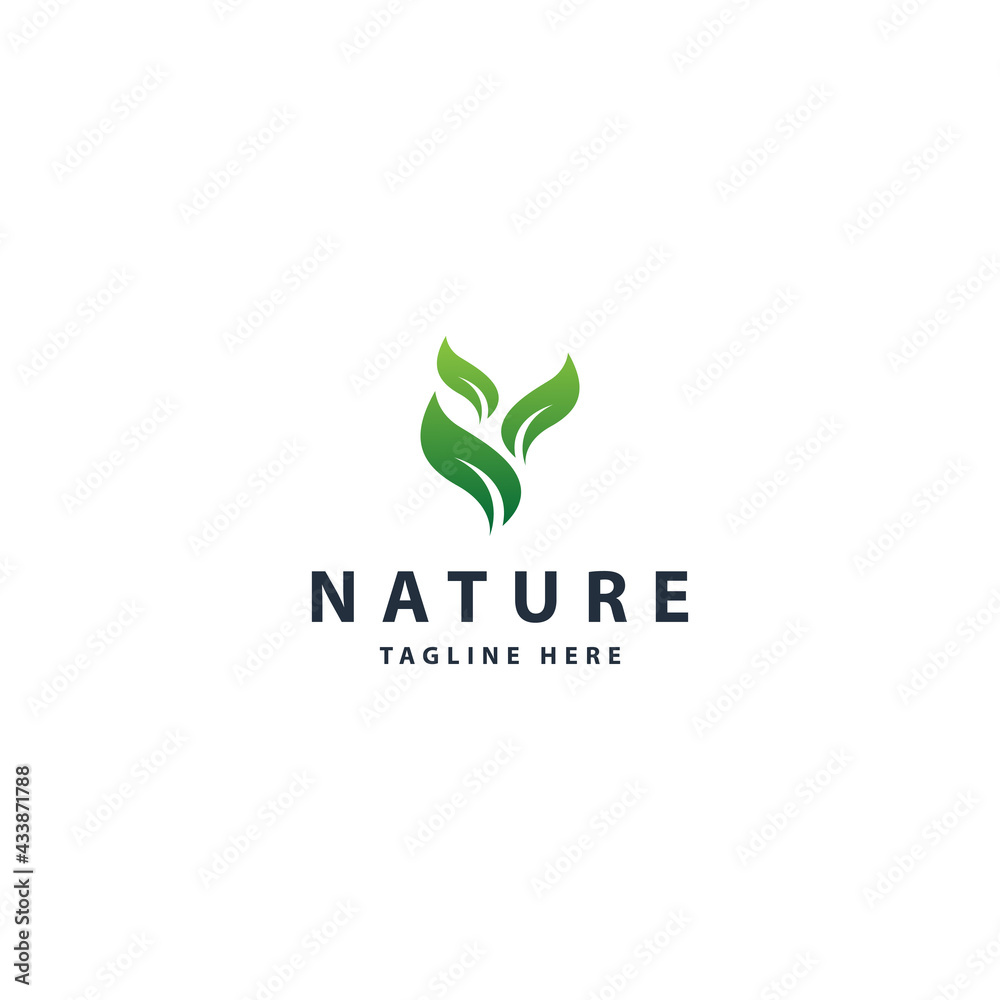 Green leaf logo ecology nature element vector icon. Tree logo concept vector illustration.