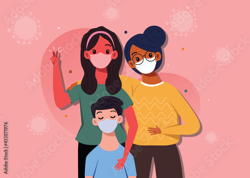 People wearing face mask, New normal lifestyle