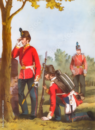 Great Britian soldiers 1850's. Digital Illustration