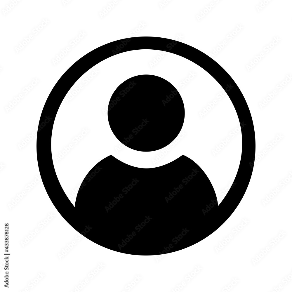 SILHOUETTE OF PERSON ICON IN BLACK WITH CIRCULAR FRAME SILHOUETTE OF PERSON ICON IN BLACK WITH CIRCULAR FRAME