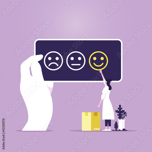Customer Review Rating concept, People give review rating and feedback, Customer choice and know your client