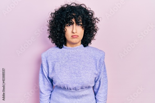 Young middle east woman wearing casual clothes skeptic and nervous, frowning upset because of problem. negative person. © Krakenimages.com