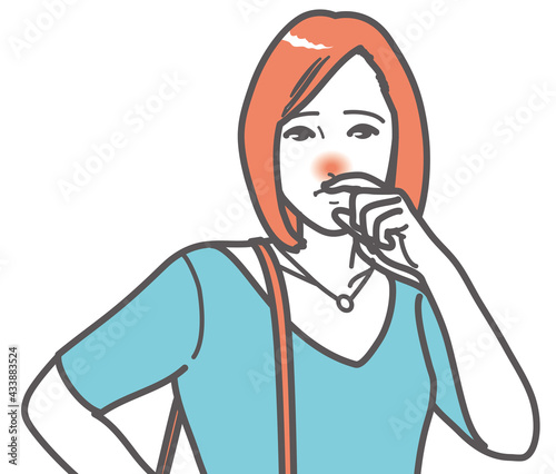 鼻炎の女性 外出