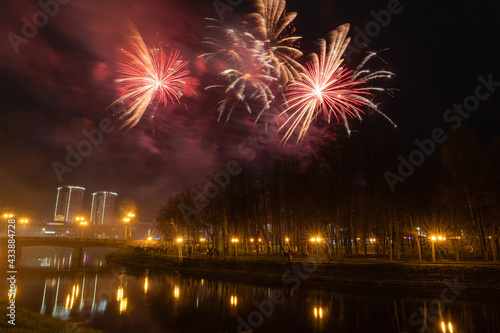 Festive salute in honor of the Victory Day, 09.05.2021, Ivanovo, Ivanovo region, Russia.