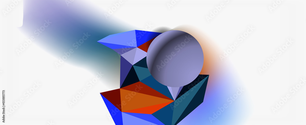 Trendy 3d geometric composition, design template for business or technology presentation, internet poster or web brochure cover Trendy 3d geometric composition, design template for business or technology presentation, internet poster or web brochure cover