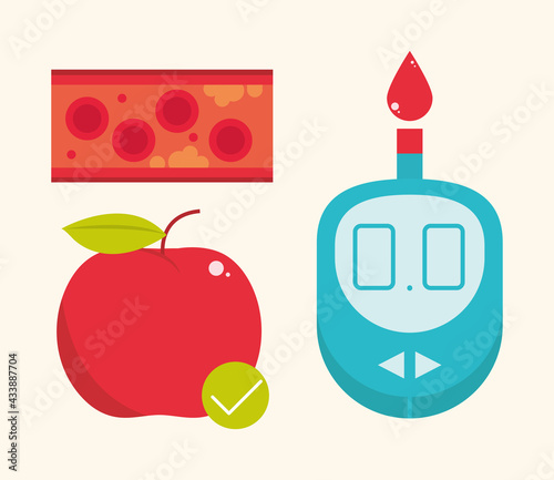 diabetes icon set