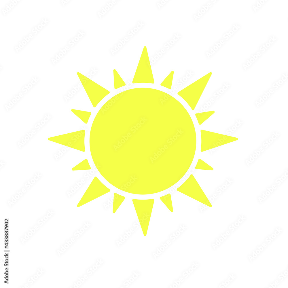 sun flat illustration on white background sun flat illustration on white background