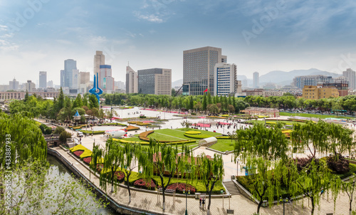 Aerial photography Jinan Spring City Square