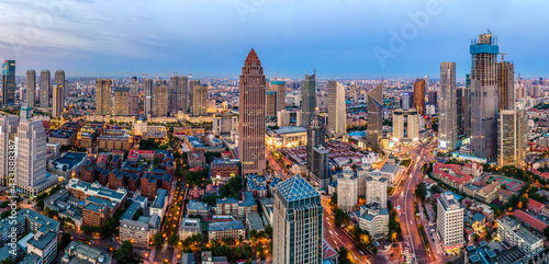 Aerial photography of Tianjin urban architectural landscape