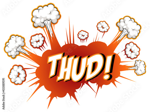 Comic speech bubble with thud text
