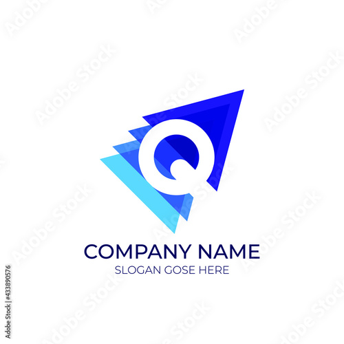Free Download Modern Q letter logo । technology q Logo design । rocket logo । up logo - GFXLoad