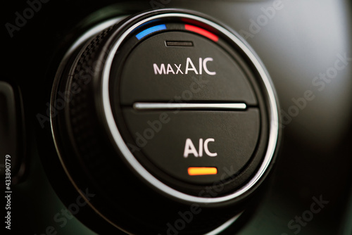 Car air conditioning system. Air condition switched on