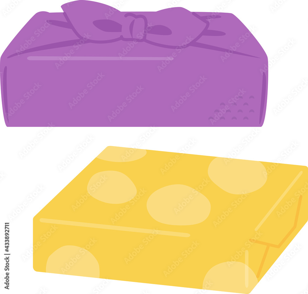 風呂敷包みの箱 菓子折り 手土産 Stock ベクター Adobe Stock