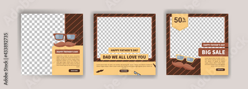 Happy Father's Day. Father's day big sale. Banner vector for social media ads, web ads, business messages, discount flyers and big sale banners.