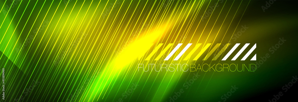 Neon glowing lines, magic energy and light motion background. Vector wallpaper template Neon glowing lines, magic energy and light motion background. Vector wallpaper template