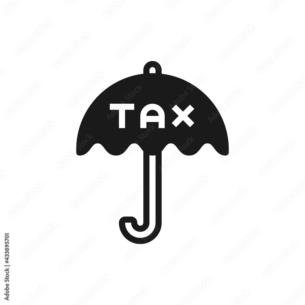 Umbrella tax icon line vector illustration . Umbrella tax icon line vector illustration .