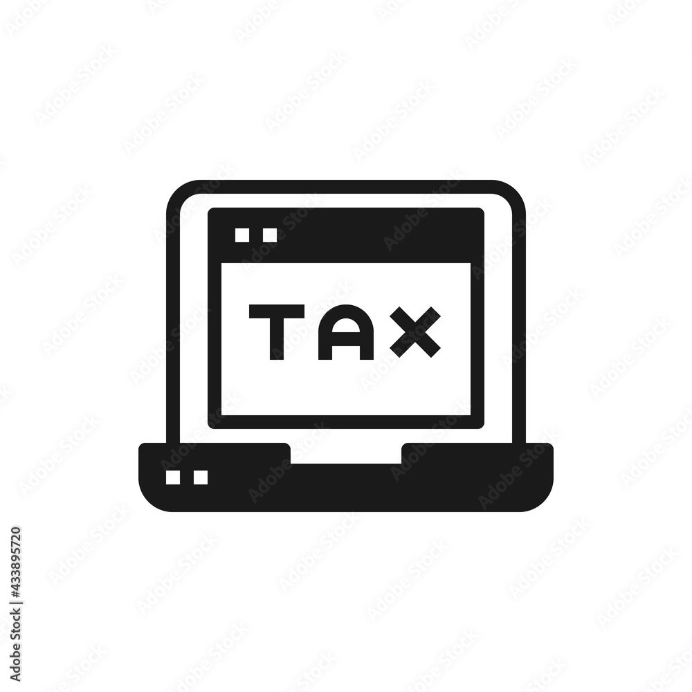 laptop tax icon vector illustration .