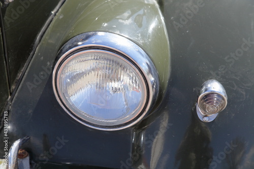Obraz na płótnie Vintage soviet military off road car headlight lamps closeup w salonie