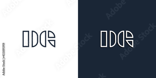 Abstract line art initial letters DG logo.