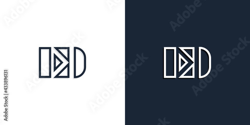 Abstract line art initial letters ED logo.
