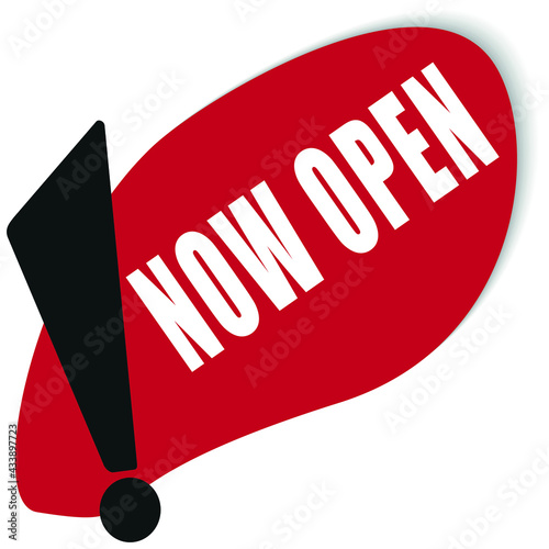 RED BANNER ILUSTRATION STAIN NOW OPEN