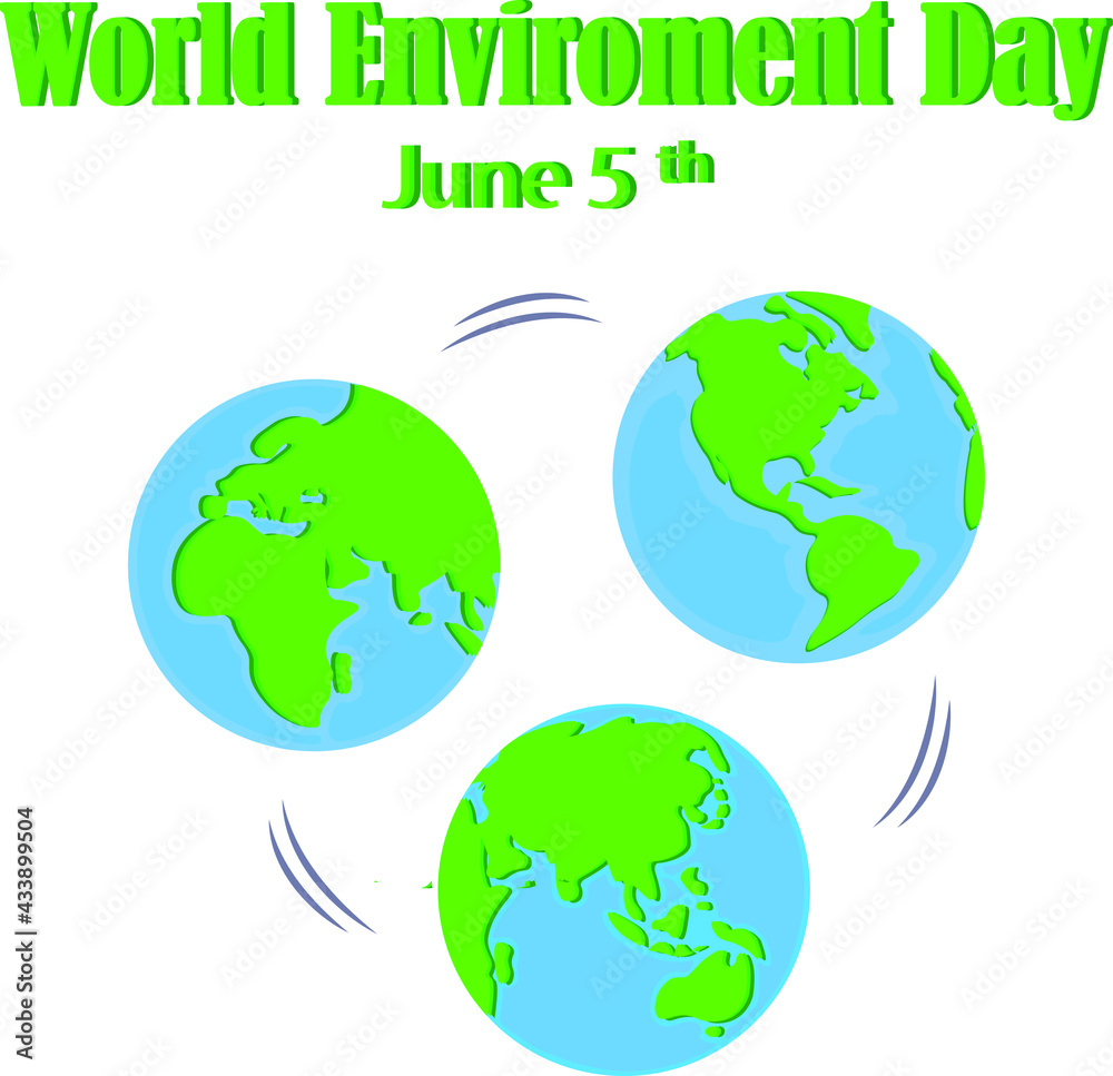 Vector illustration for World Environment Day with a globe. Vector illustration for World Environment Day with a globe.