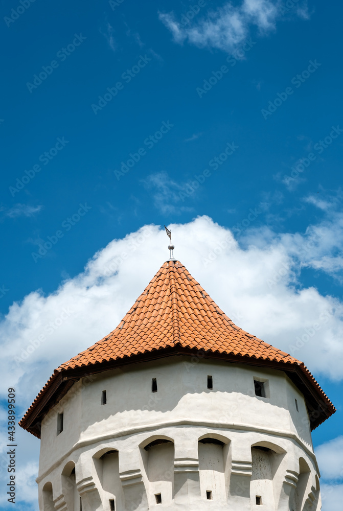medieval tower top with tiles