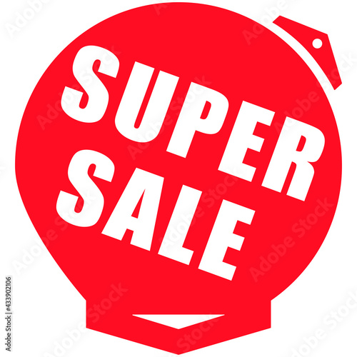 RED BANNER ILUSTRATION WHEEL ARROW SUPER SALE