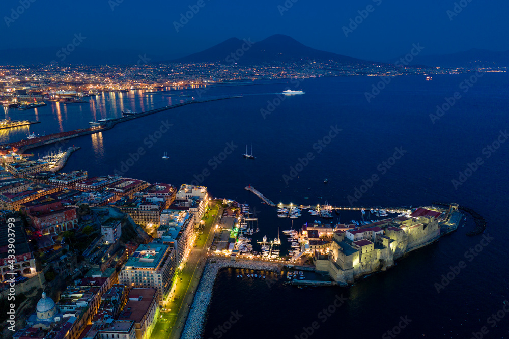 The colourful city of Naples at dusk