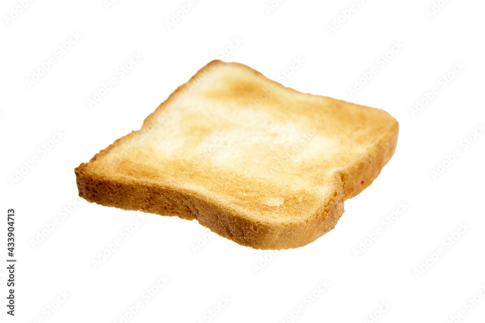 Fried toast bread slice isolated on white background Fried toast bread slice isolated on white background
