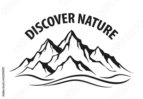 Mountain range silhouette isolated vector illustration