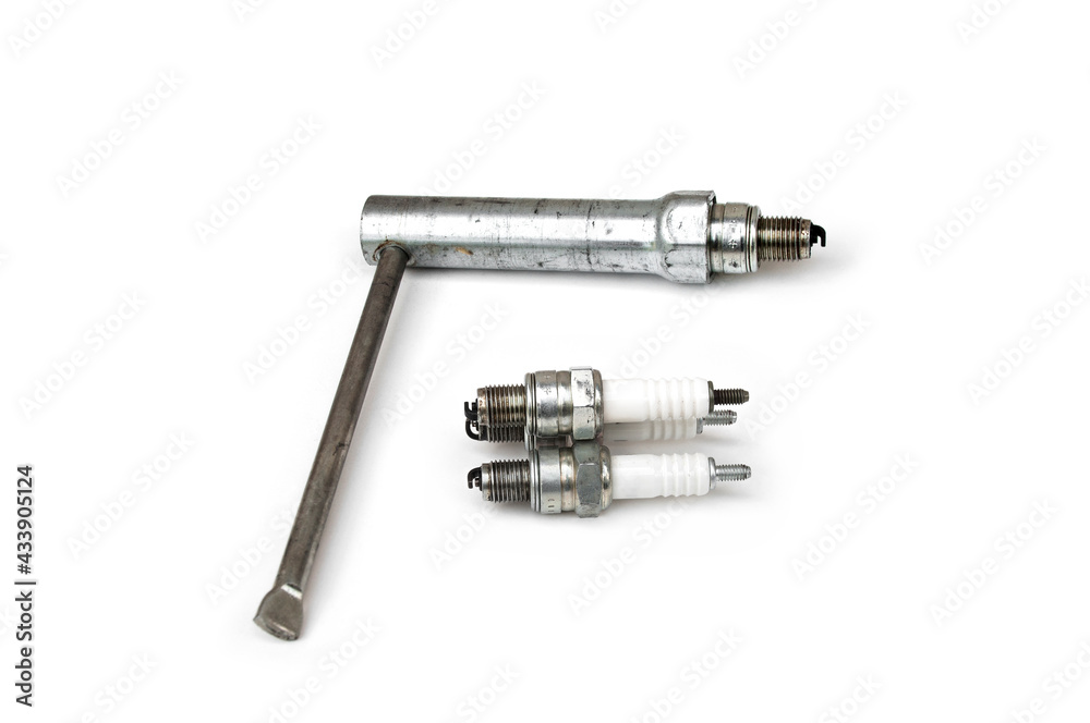 Spark plug wrench isolated on white background. Spark plug wrench isolated on white background.