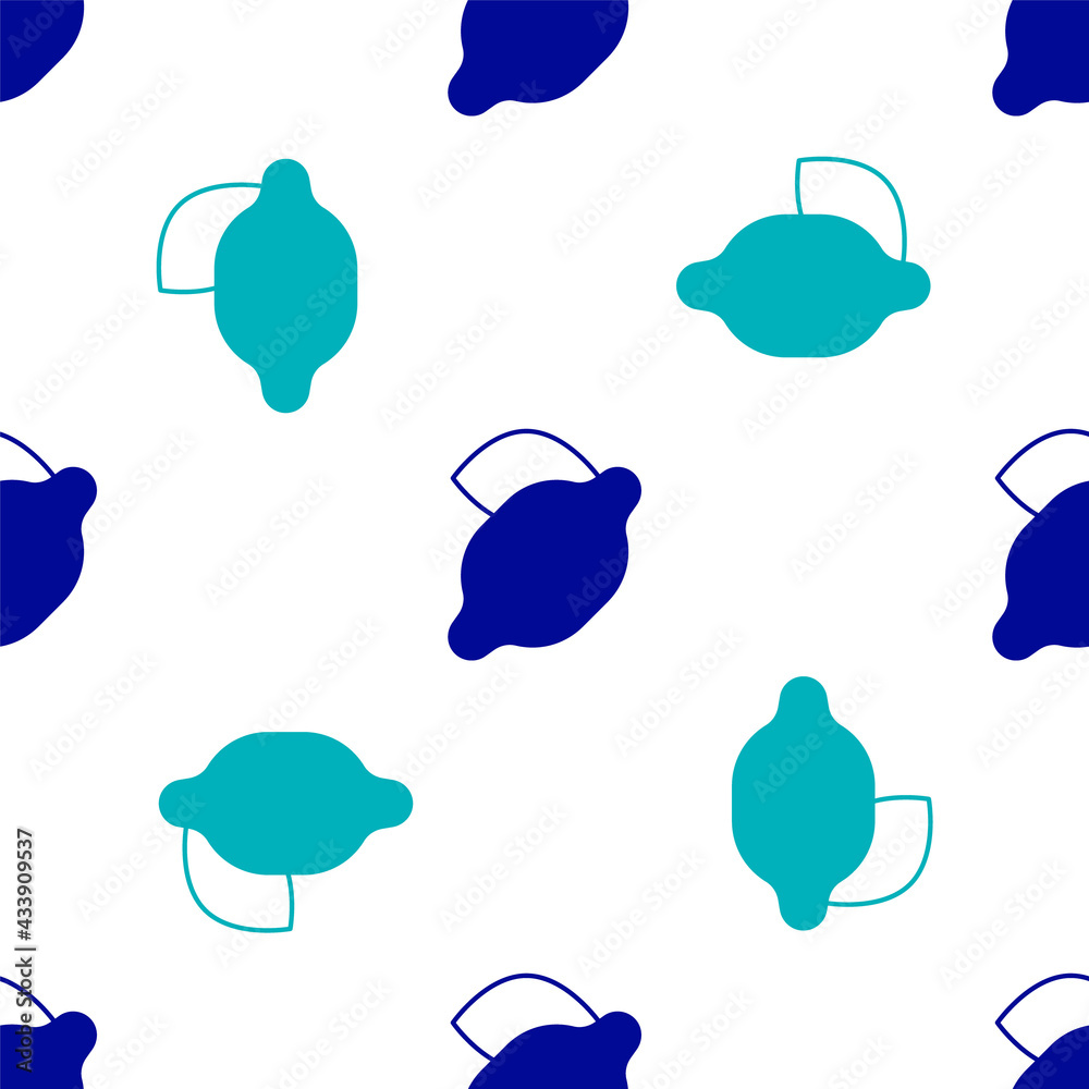 Blue Casino slot machine with lemon symbol icon isolated seamless pattern on white background. Gambling games. Vector Blue Casino slot machine with lemon symbol icon isolated seamless pattern on white background. Gambling games. Vector