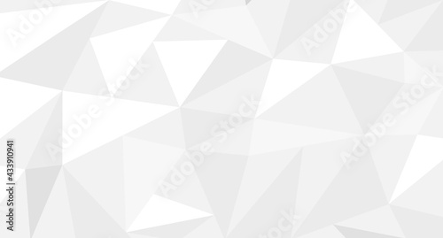 Abstract white geometric polygon background.