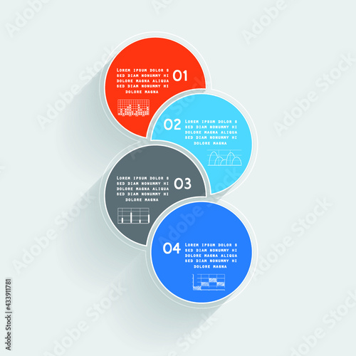Template for infographic, parts, steps or processes