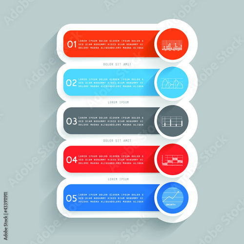 Template for infographic, parts, steps or processes