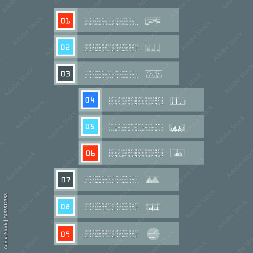 Template for infographic, parts, steps or processes Template for infographic, parts, steps or processes