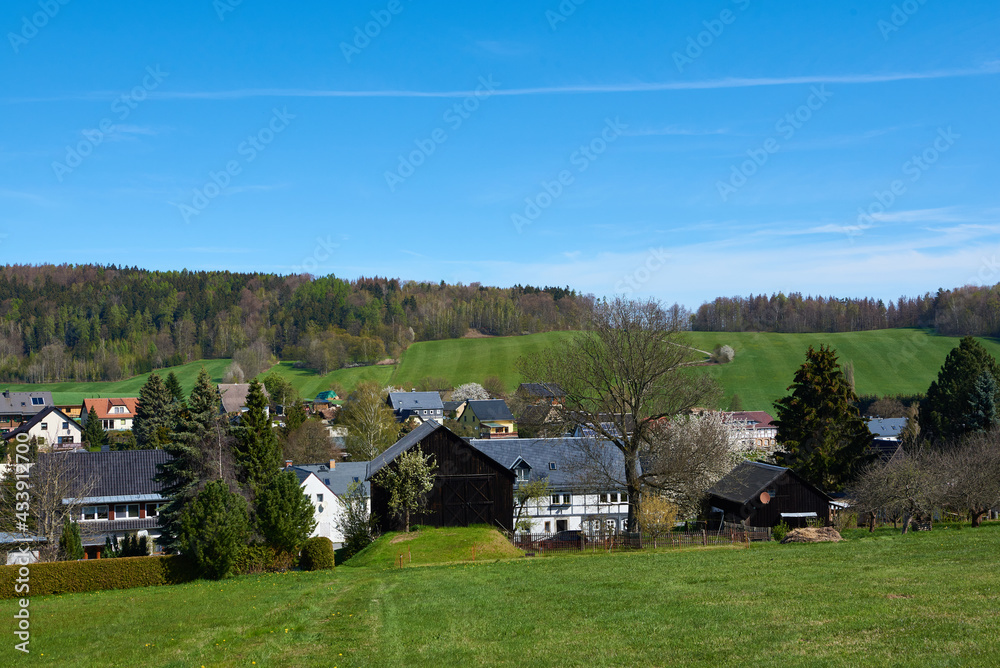 Wehrsdorf in der Oberlausitz im Frühjahr