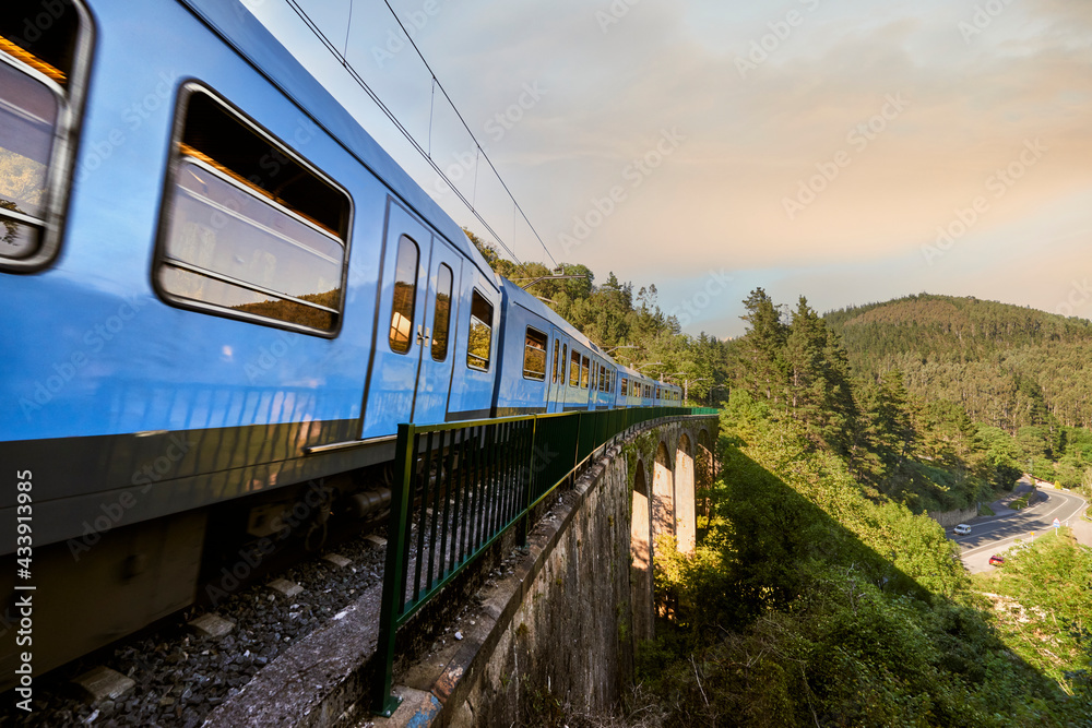 Blue train Bilbao to Bermeo