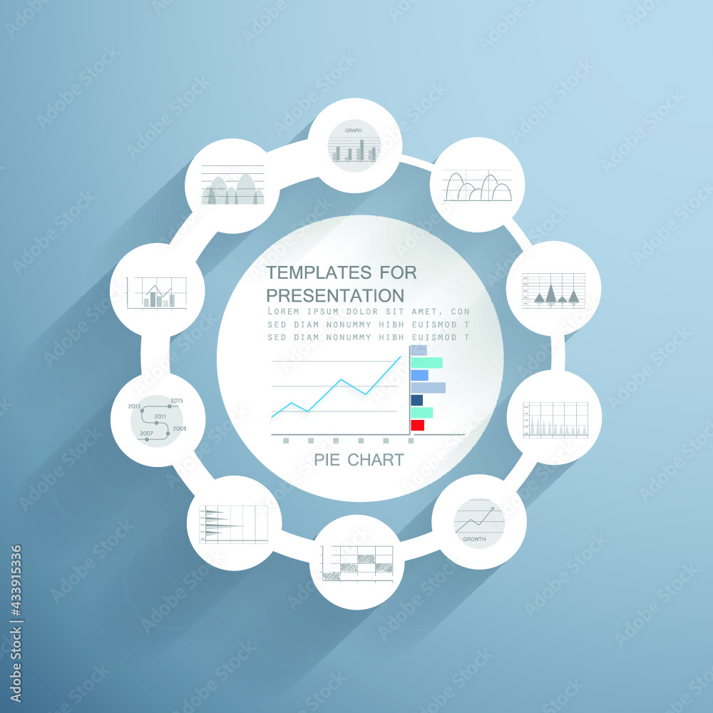 Obraz premium Template for cycle diagram and pie chart, steps or processes