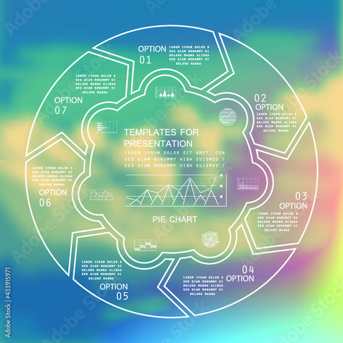 Wallpaper Mural Template for cycle diagram and pie chart, steps or processes Torontodigital.ca
